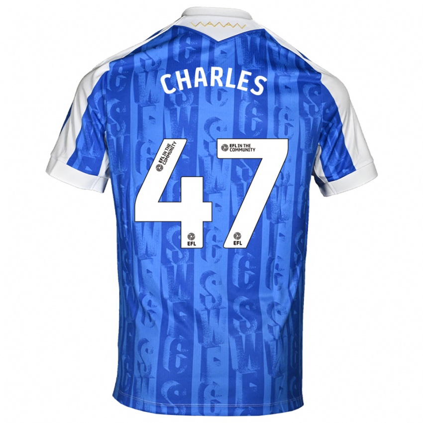 ילדים פירס צ׳ארלס #47 כחול לבן ג'רזי ביתית 2025/26 חולצה קצרה
