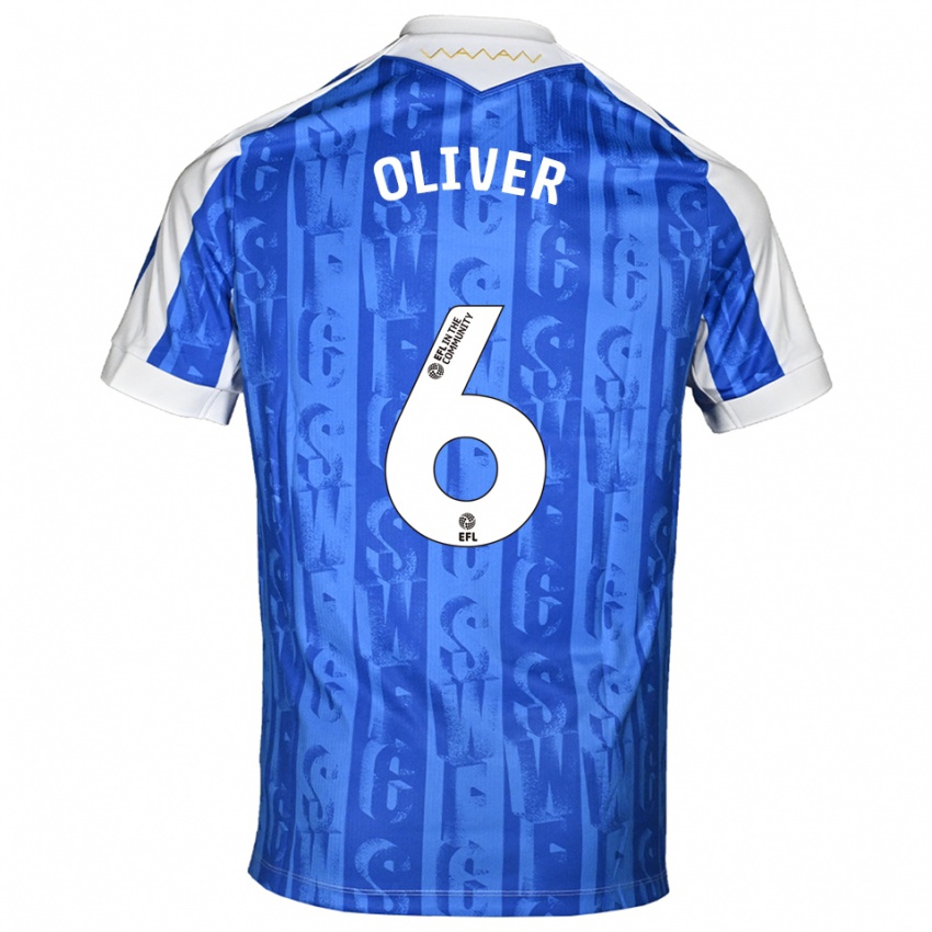 ילדים דני אוליבר #6 כחול לבן ג'רזי ביתית 2025/26 חולצה קצרה