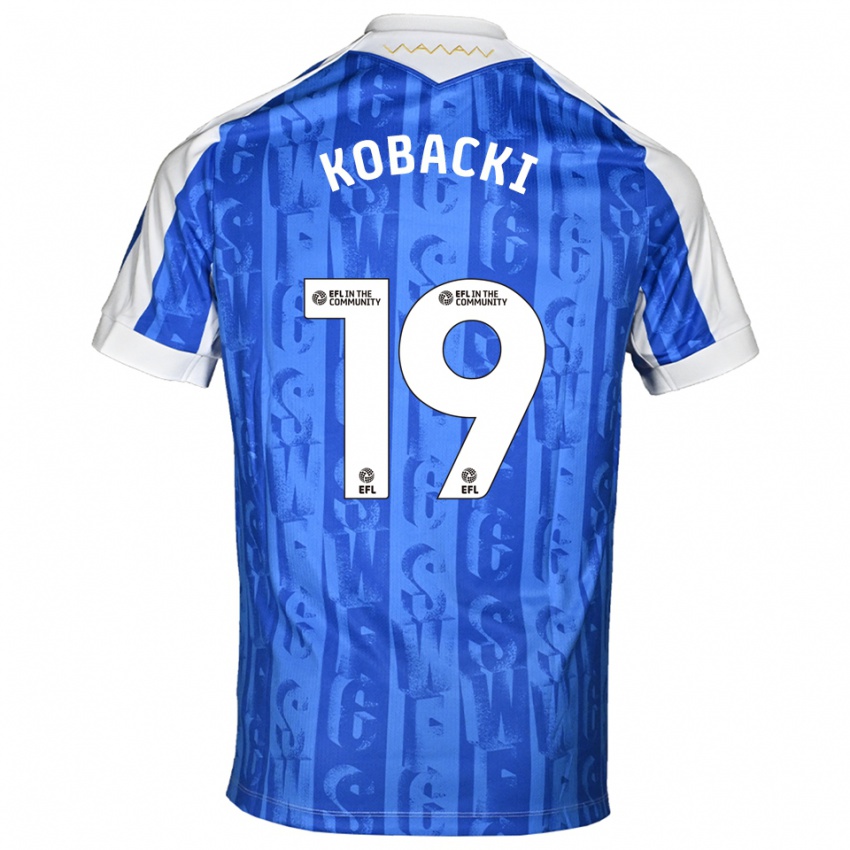 ילדים Olaf Kobacki #19 כחול לבן ג'רזי ביתית 2025/26 חולצה קצרה
