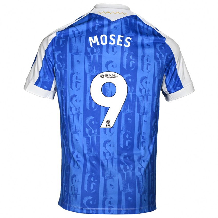 ילדים דבלן מוזס #9 כחול לבן ג'רזי ביתית 2025/26 חולצה קצרה