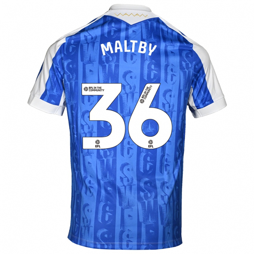 ילדים מקנזי מלטבי #36 כחול לבן ג'רזי ביתית 2025/26 חולצה קצרה