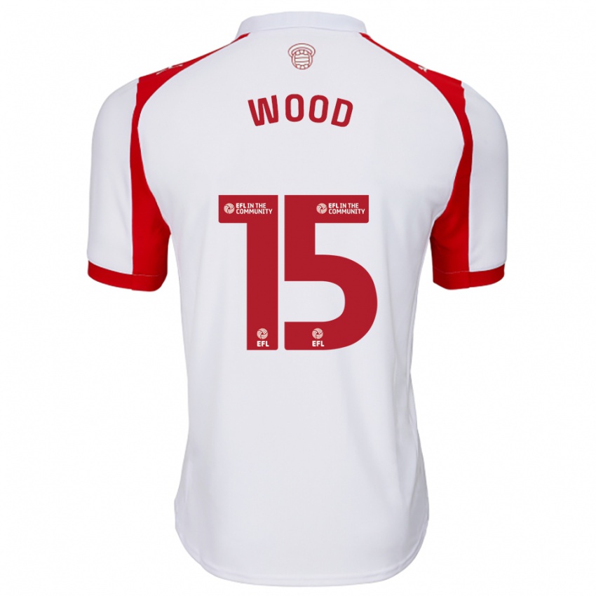 ילדים ניית׳ן ווד #15 לבן אדום ג'רזי ביתית 2025/26 חולצה קצרה