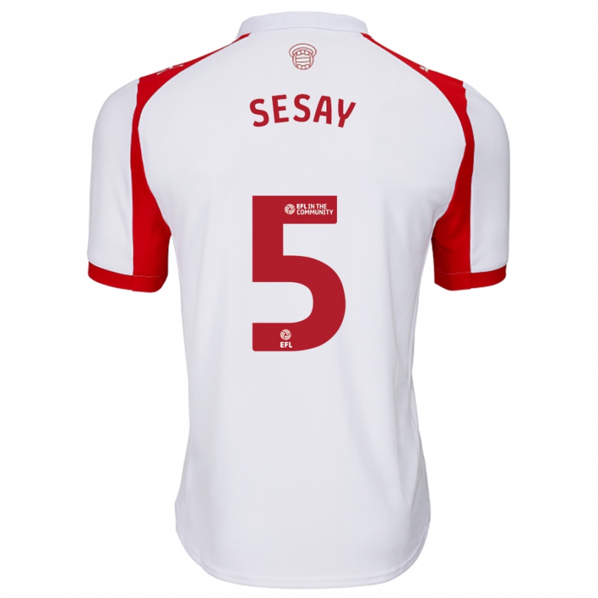 ילדים מוזס סיסי #5 לבן אדום ג'רזי ביתית 2025/26 חולצה קצרה