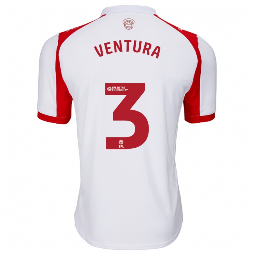 ילדים טומי דובסון-ונטורה #3 לבן אדום ג'רזי ביתית 2025/26 חולצה קצרה