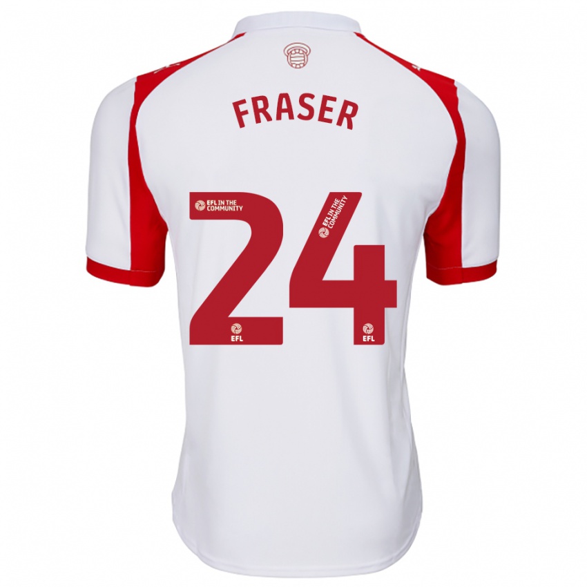 ילדים ראיין פרייזר #24 לבן אדום ג'רזי ביתית 2025/26 חולצה קצרה