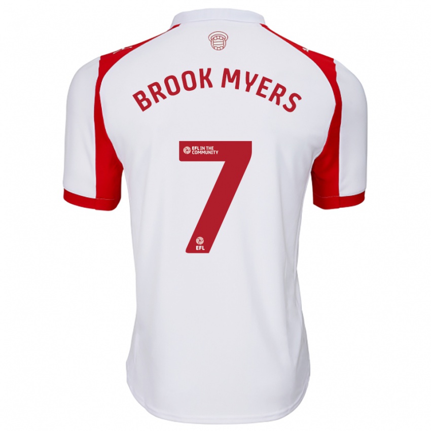 ילדים Brook Myers #7 לבן אדום ג'רזי ביתית 2025/26 חולצה קצרה