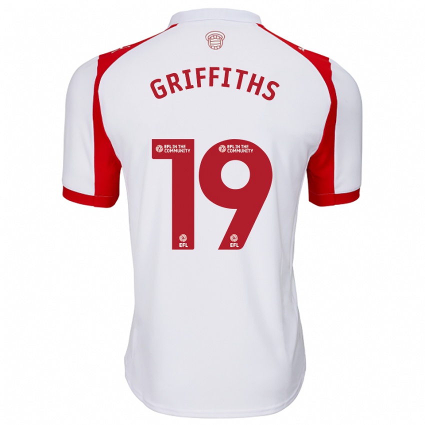 ילדים אליס גריפית'ס #19 לבן אדום ג'רזי ביתית 2025/26 חולצה קצרה