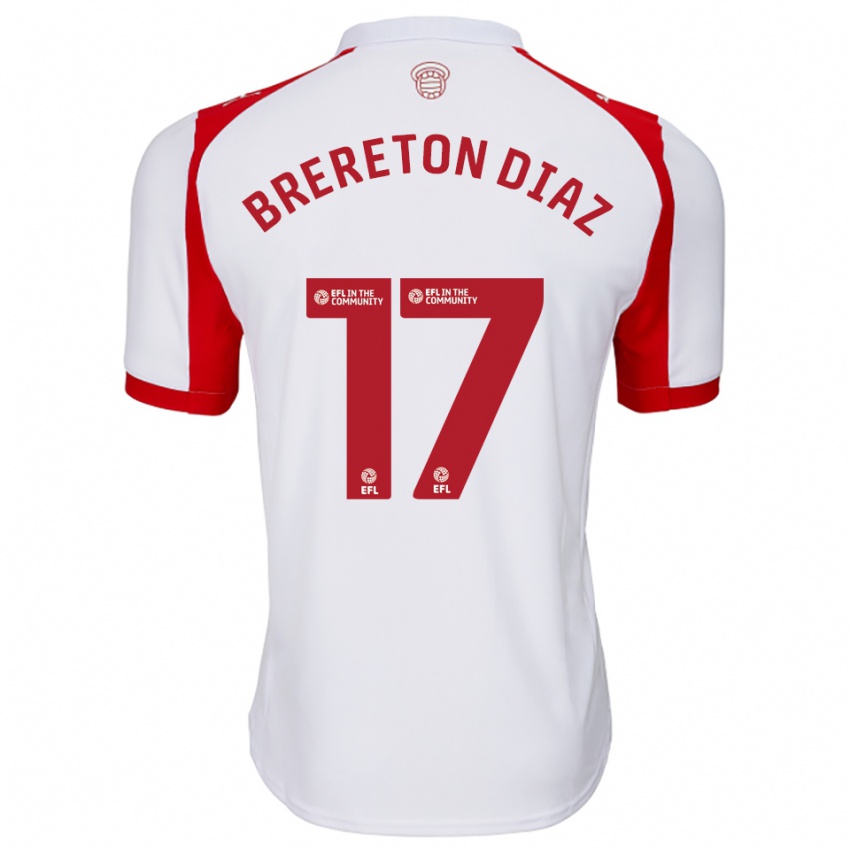 ילדים בן בררטון דיאס #17 לבן אדום ג'רזי ביתית 2025/26 חולצה קצרה