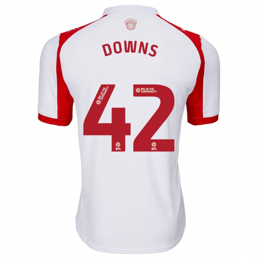 ילדים דמיון דאונס #42 לבן אדום ג'רזי ביתית 2025/26 חולצה קצרה