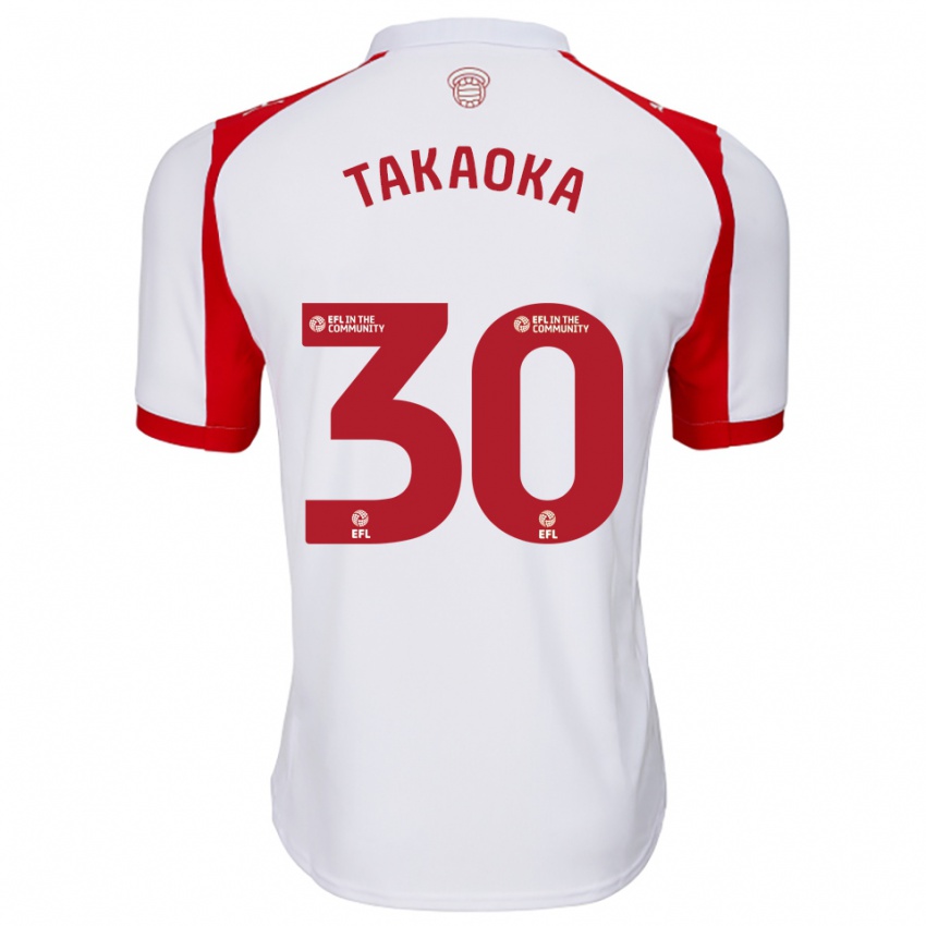 ילדים רנטו טאקאוקא #30 לבן אדום ג'רזי ביתית 2025/26 חולצה קצרה