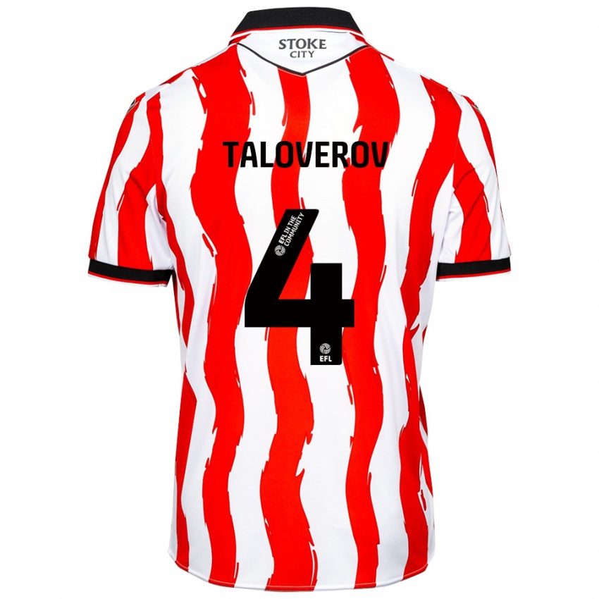 ילדים מקסים טלוברוב #4 לבן אדום ג'רזי ביתית 2025/26 חולצה קצרה