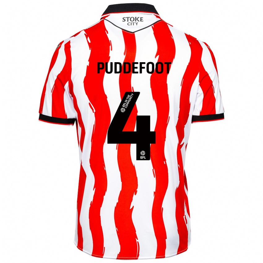 ילדים דניאל פאדפוט #4 לבן אדום ג'רזי ביתית 2025/26 חולצה קצרה