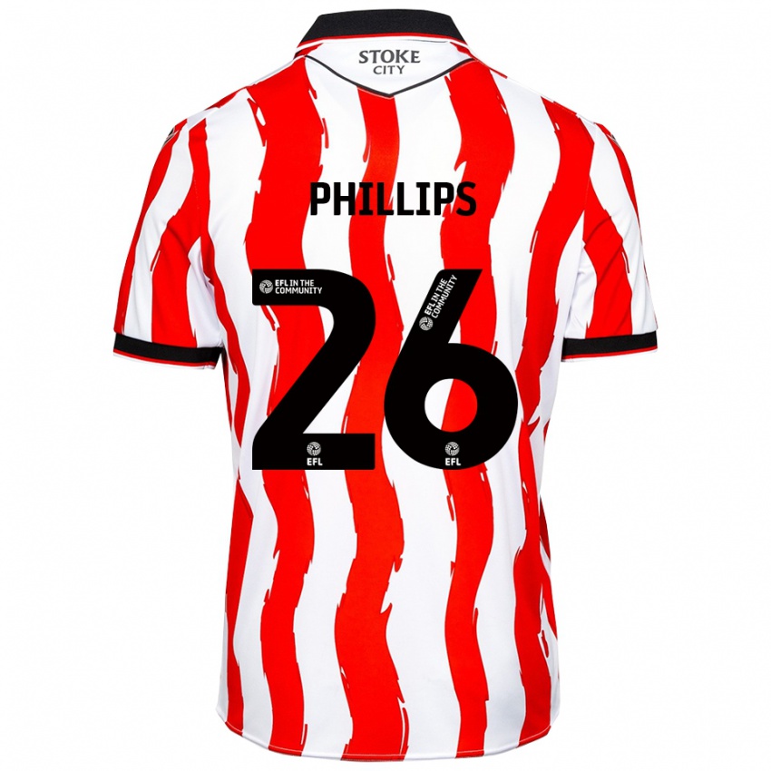 ילדים אשלי פיליפס #26 לבן אדום ג'רזי ביתית 2025/26 חולצה קצרה