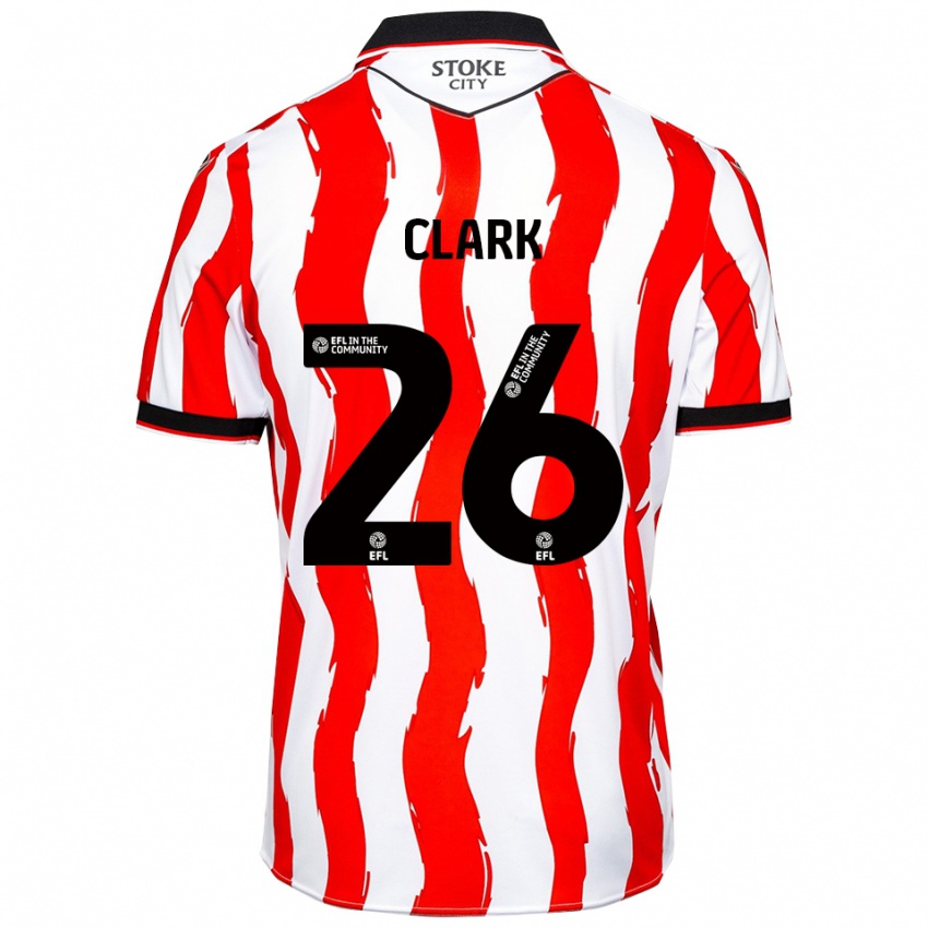 ילדים קירן קלארק #26 לבן אדום ג'רזי ביתית 2025/26 חולצה קצרה