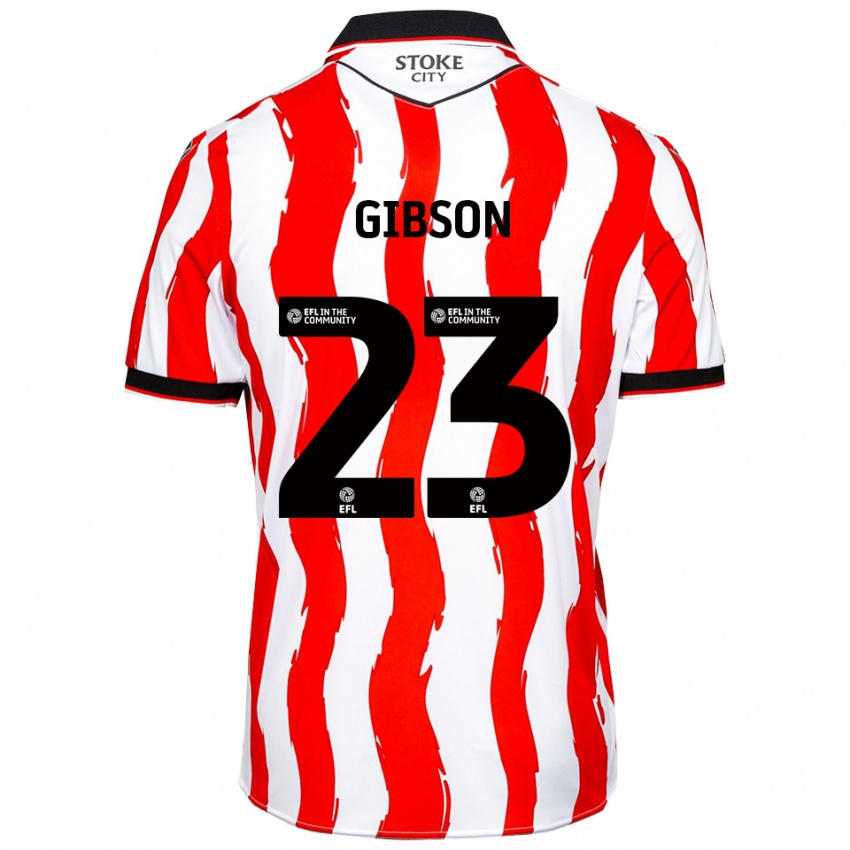 ילדים בן גיבסון #23 לבן אדום ג'רזי ביתית 2025/26 חולצה קצרה