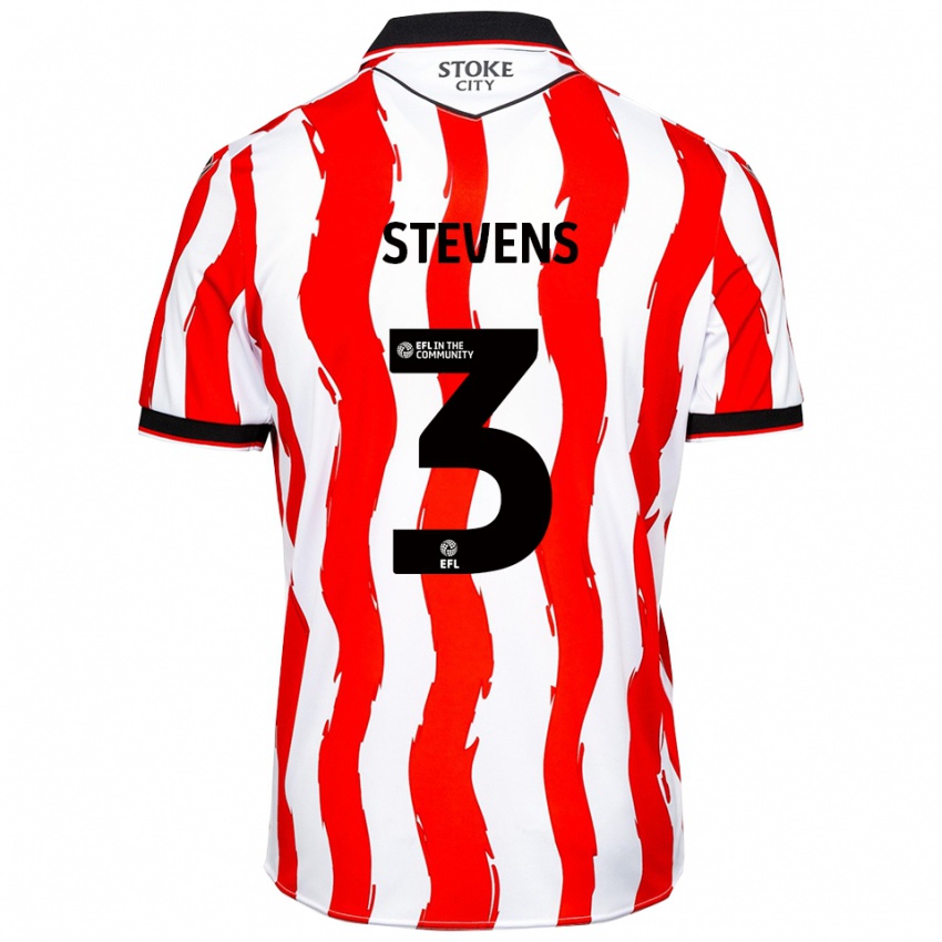 ילדים אנדה סטיבנס #3 לבן אדום ג'רזי ביתית 2025/26 חולצה קצרה