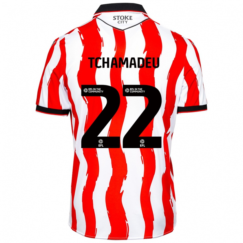 ילדים ז'וניור צ'מאדו #22 לבן אדום ג'רזי ביתית 2025/26 חולצה קצרה