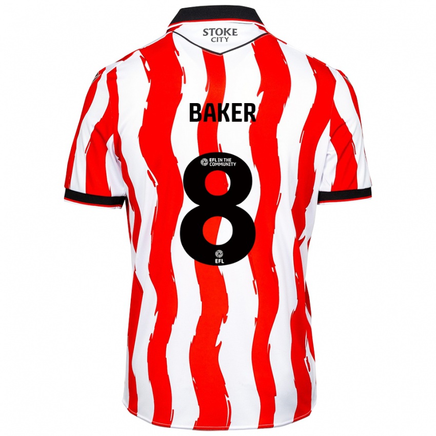 ילדים לואיס בייקר #8 לבן אדום ג'רזי ביתית 2025/26 חולצה קצרה