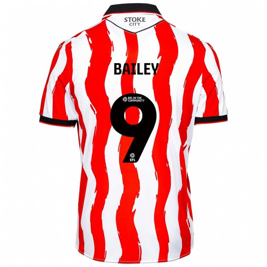 ילדים Lewis Bailey #9 לבן אדום ג'רזי ביתית 2025/26 חולצה קצרה