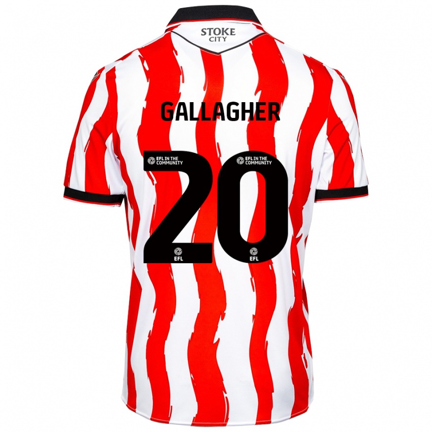 ילדים סם גלאגר #20 לבן אדום ג'רזי ביתית 2025/26 חולצה קצרה
