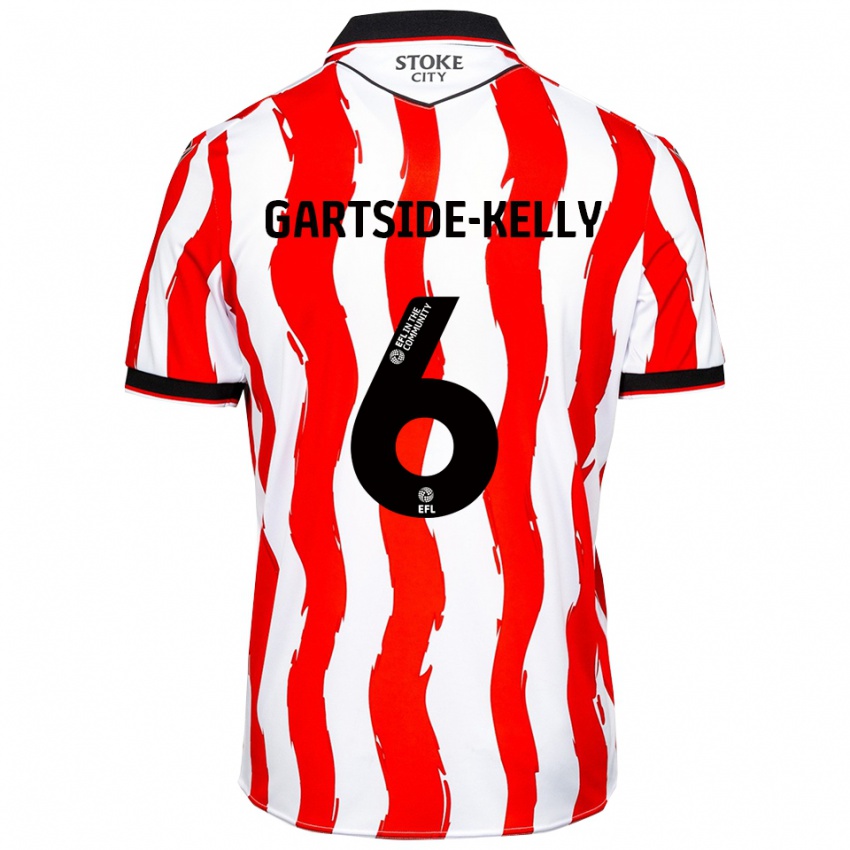ילדים גבריאל גארטסייד-קלי #6 לבן אדום ג'רזי ביתית 2025/26 חולצה קצרה