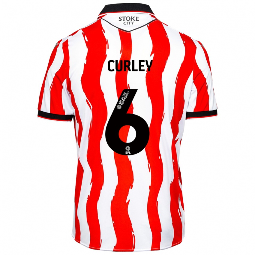 ילדים רובן קרלי #6 לבן אדום ג'רזי ביתית 2025/26 חולצה קצרה