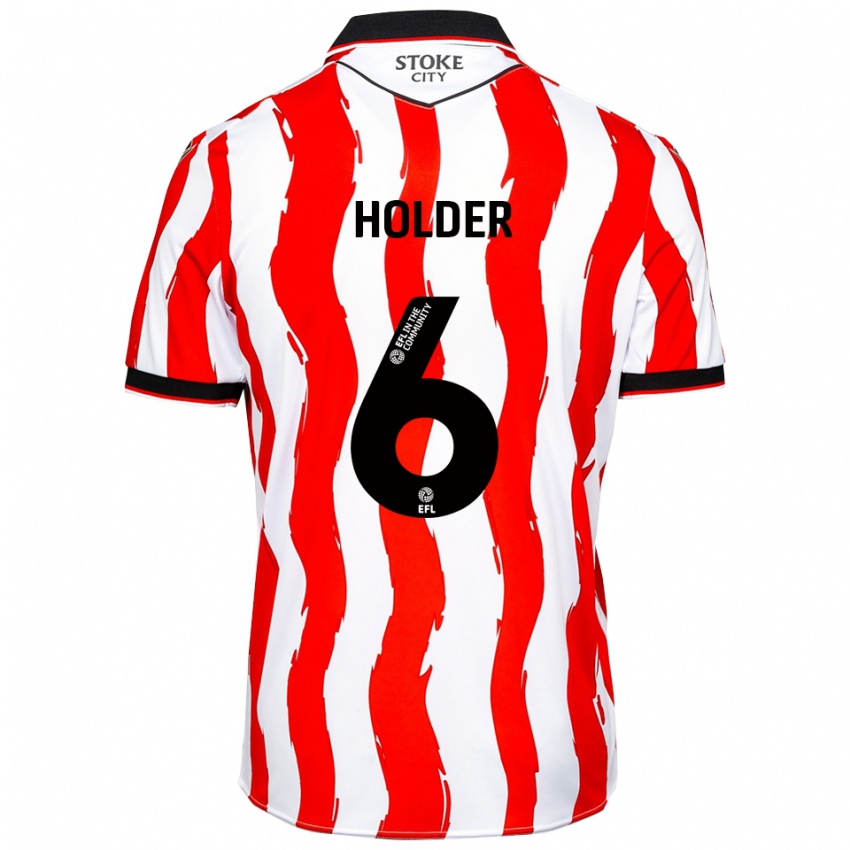ילדים מולי הולדר #6 לבן אדום ג'רזי ביתית 2025/26 חולצה קצרה
