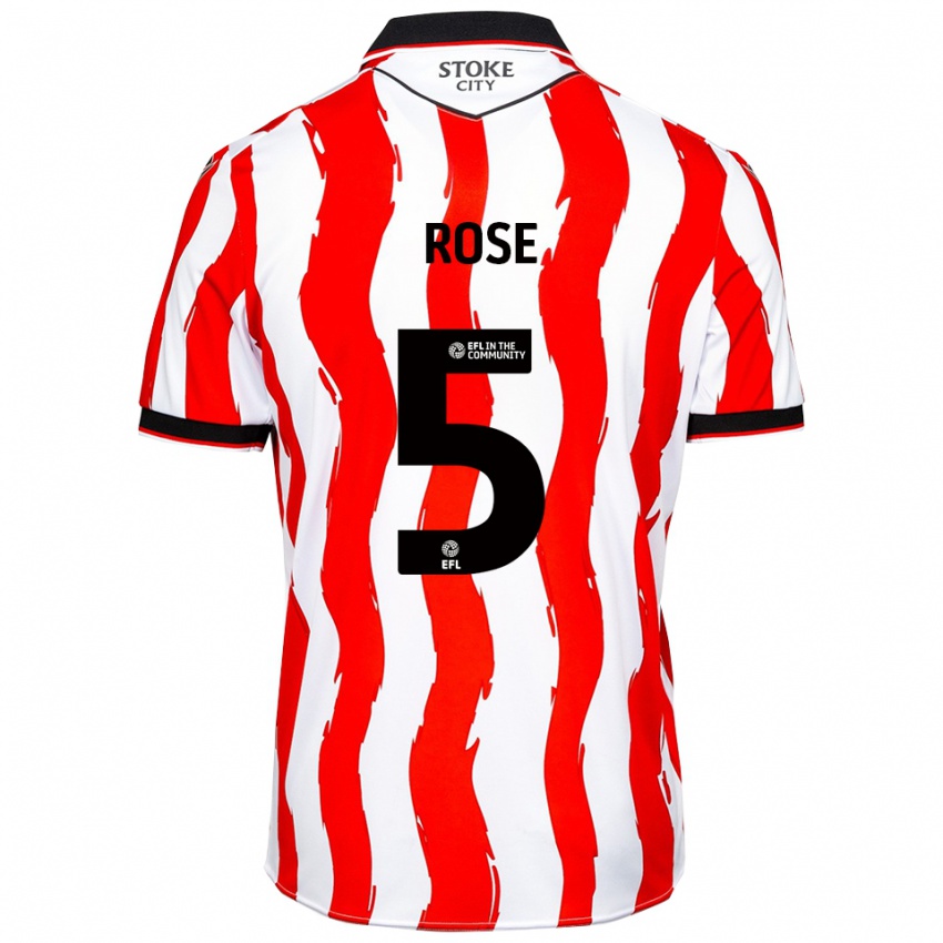 ילדים מיכאל רוז #5 לבן אדום ג'רזי ביתית 2025/26 חולצה קצרה