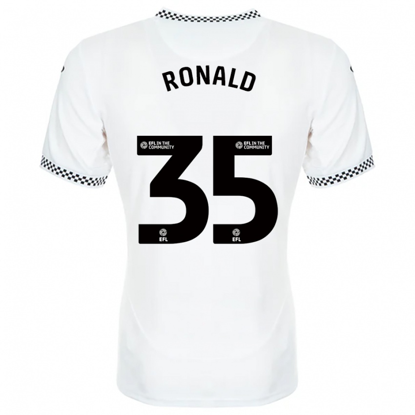 ילדים Ronald #35 לבן כתום ג'רזי ביתית 2025/26 חולצה קצרה