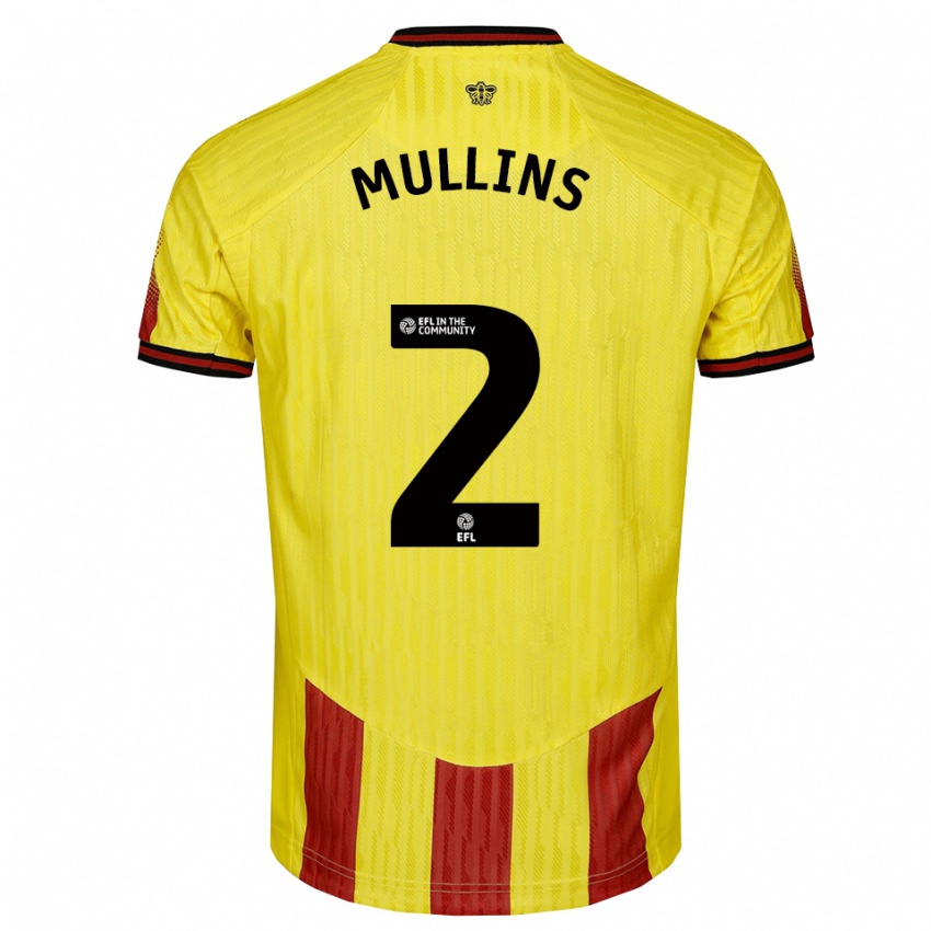 ילדים Joshua Mullins #2 צהוב אדום ג'רזי ביתית 2025/26 חולצה קצרה