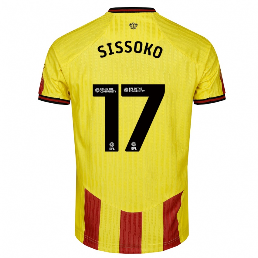 ילדים מוסא סיסוקו #17 צהוב אדום ג'רזי ביתית 2025/26 חולצה קצרה
