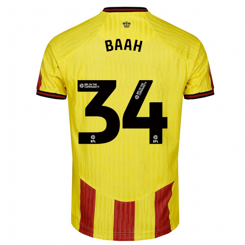 ילדים קוואג׳ו באהה #34 צהוב אדום ג'רזי ביתית 2025/26 חולצה קצרה