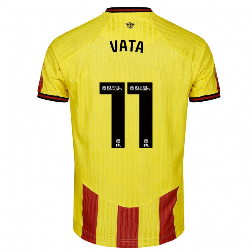 ילדים רוקו ואטה #11 צהוב אדום ג'רזי ביתית 2025/26 חולצה קצרה