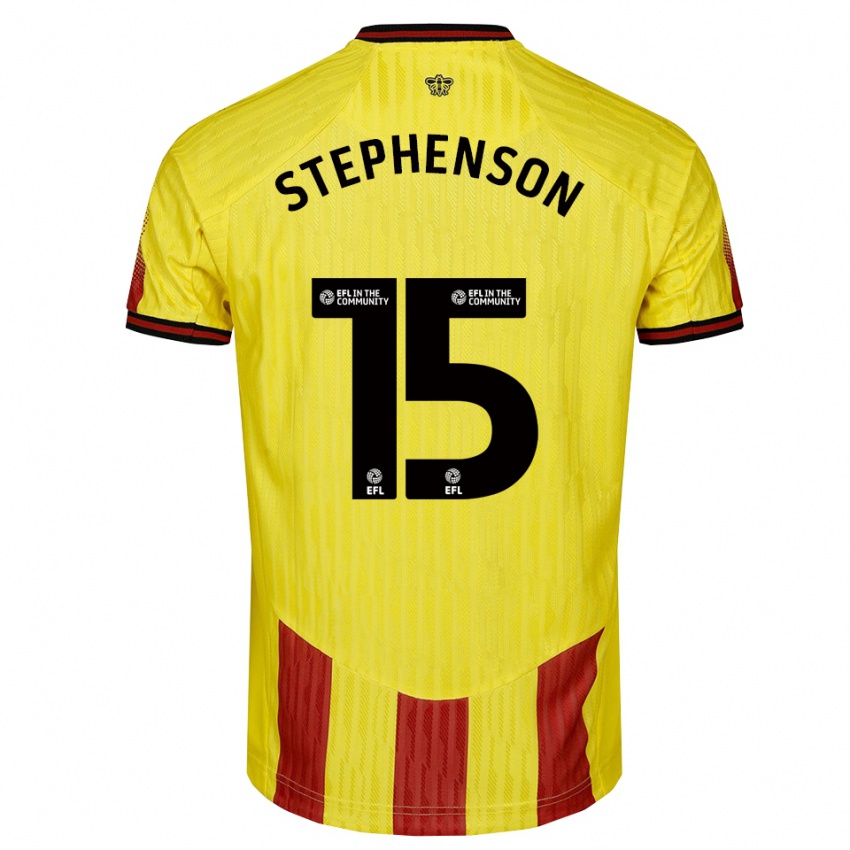 ילדים Ollie Stephenson #15 צהוב אדום ג'רזי ביתית 2025/26 חולצה קצרה