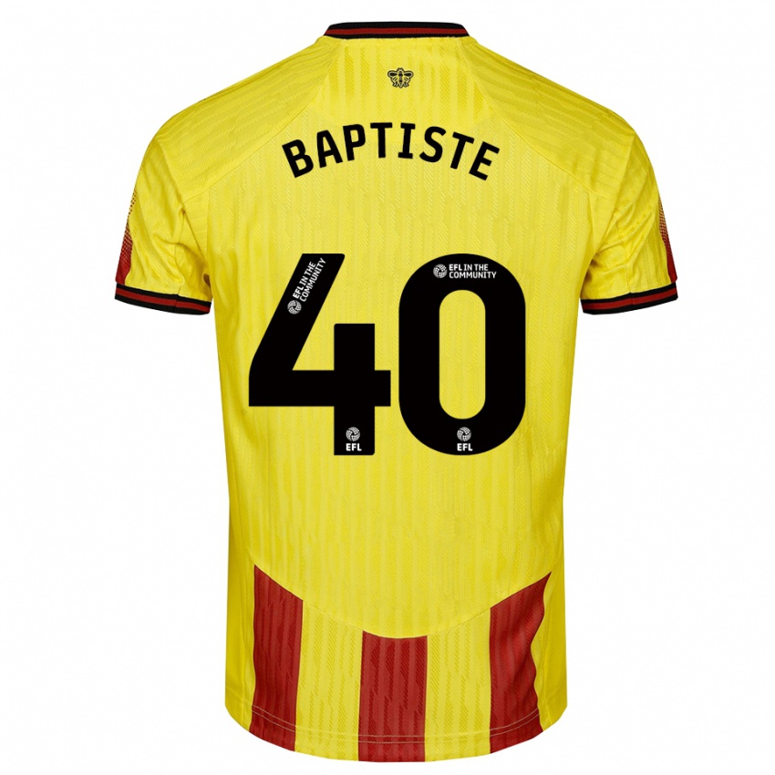 ילדים ביאנקה באטיס #40 צהוב אדום ג'רזי ביתית 2025/26 חולצה קצרה