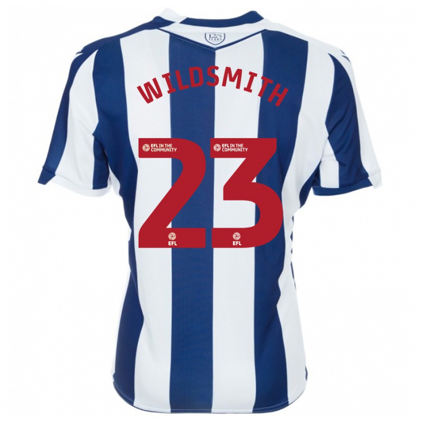 ילדים ג'ו וילדסמית #23 כחול נייבי לבן ג'רזי ביתית 2025/26 חולצה קצרה