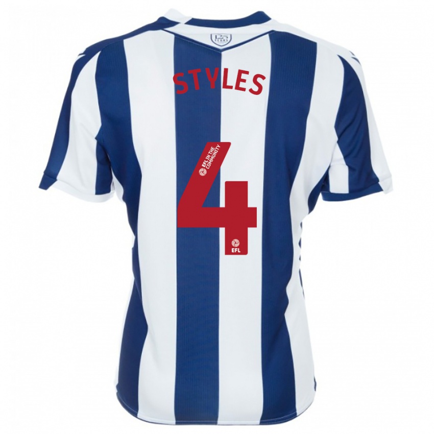 ילדים קאלום סטיילס #4 כחול נייבי לבן ג'רזי ביתית 2025/26 חולצה קצרה