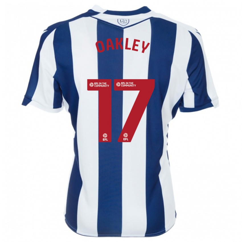 ילדים ריהאן אוקלי #17 כחול נייבי לבן ג'רזי ביתית 2025/26 חולצה קצרה