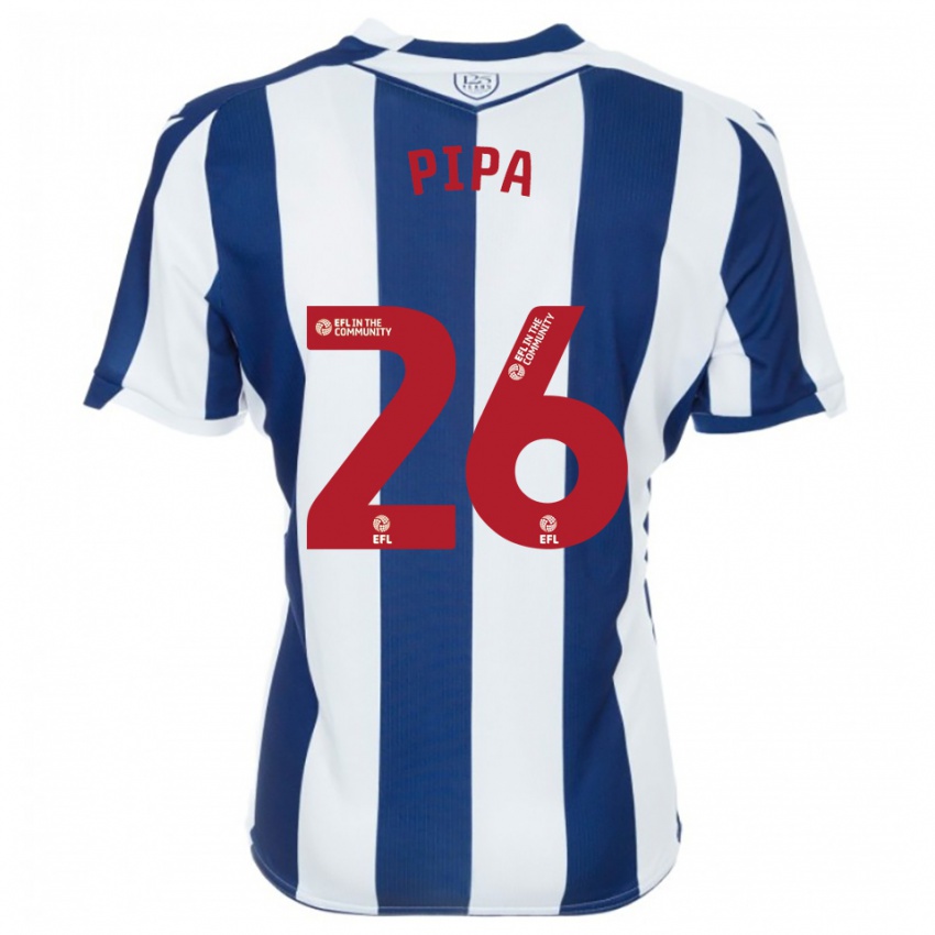 ילדים צינור #26 כחול נייבי לבן ג'רזי ביתית 2025/26 חולצה קצרה