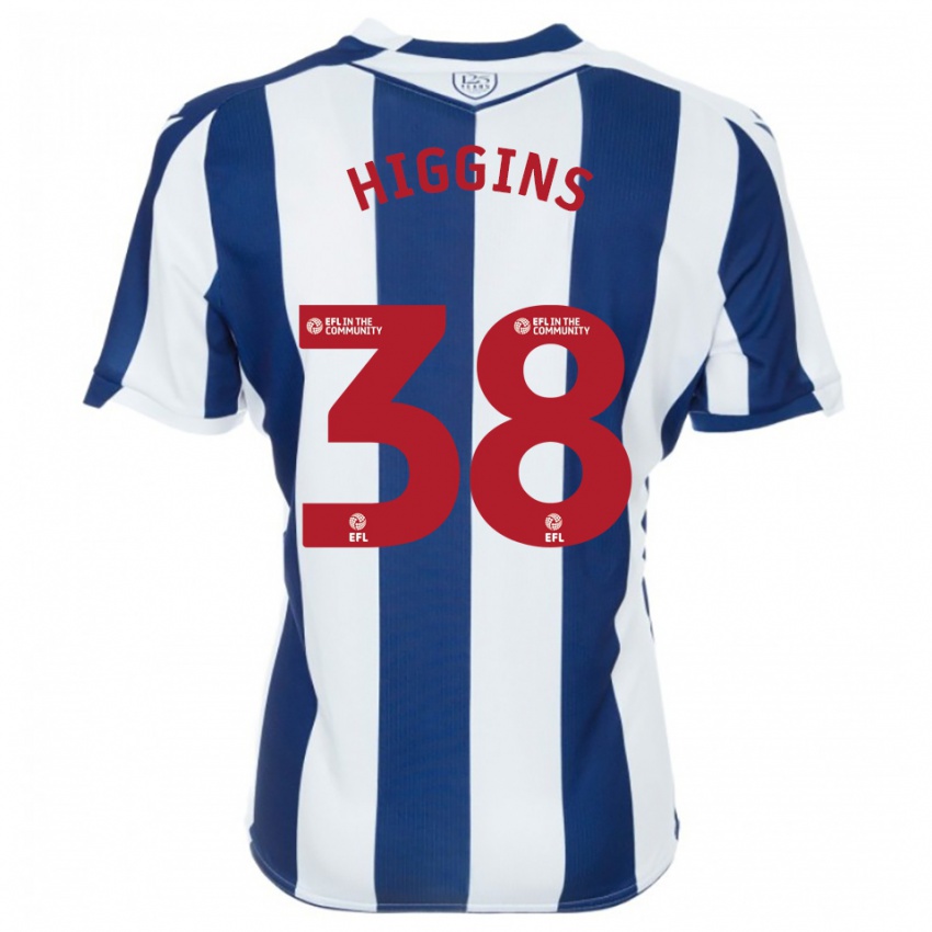 ילדים עאקל היגינס #38 כחול נייבי לבן ג'רזי ביתית 2025/26 חולצה קצרה