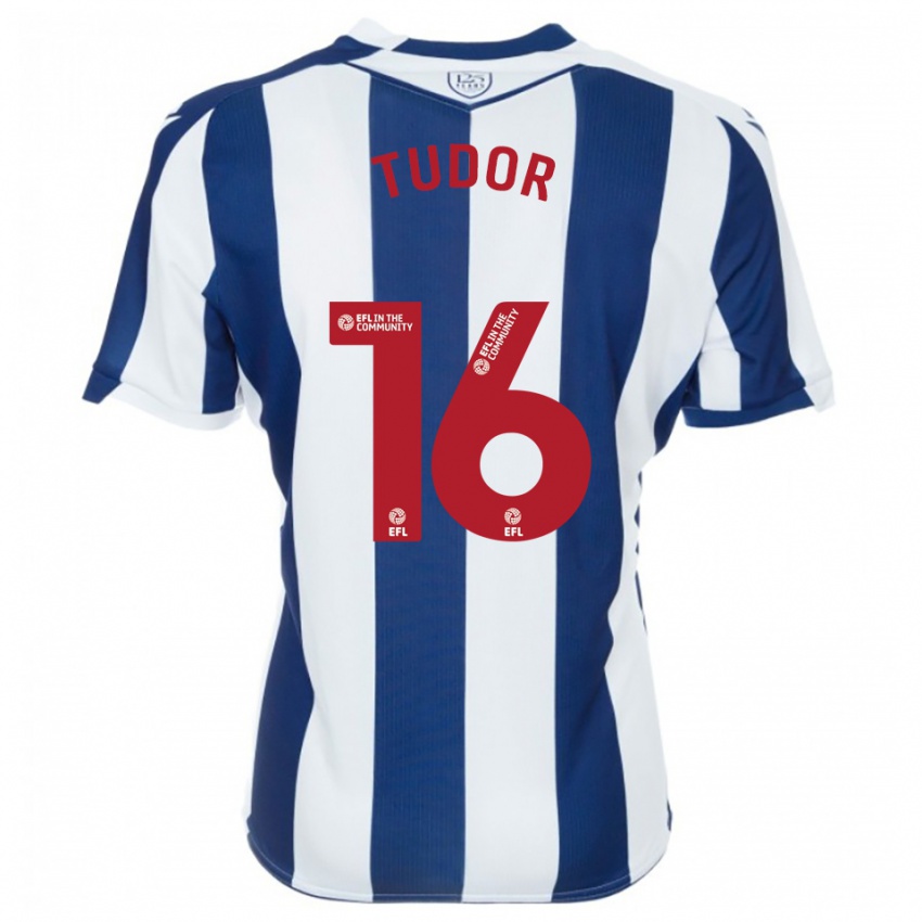 ילדים סופי טיודור #16 כחול נייבי לבן ג'רזי ביתית 2025/26 חולצה קצרה