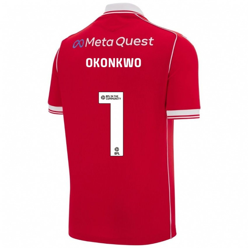 ילדים ארתור אוקונקוו #1 אדום לבן ג'רזי ביתית 2025/26 חולצה קצרה