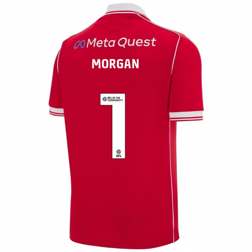 ילדים דילית מורגן #1 אדום לבן ג'רזי ביתית 2025/26 חולצה קצרה
