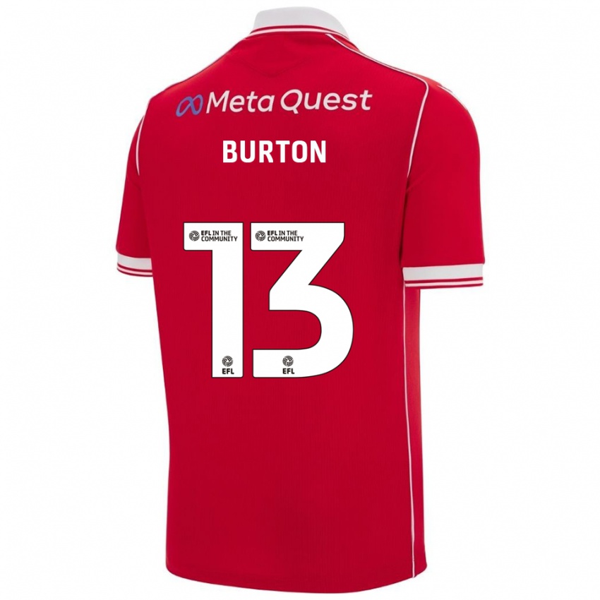 ילדים קאלום ברטון #13 אדום לבן ג'רזי ביתית 2025/26 חולצה קצרה