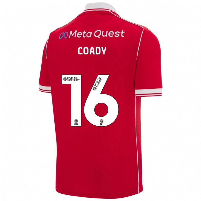 ילדים קונור קודי #16 אדום לבן ג'רזי ביתית 2025/26 חולצה קצרה