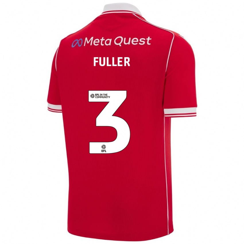 ילדים Olivia Fuller #3 אדום לבן ג'רזי ביתית 2025/26 חולצה קצרה