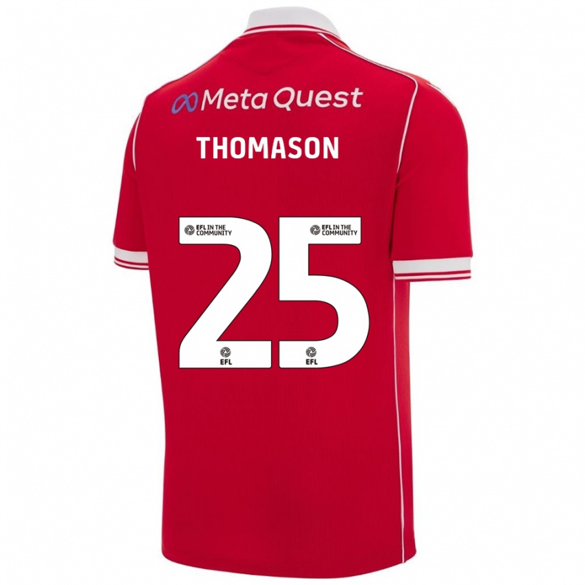 ילדים ג'ורג' תומאסון #25 אדום לבן ג'רזי ביתית 2025/26 חולצה קצרה