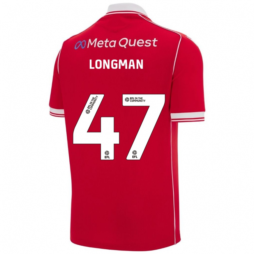 ילדים ראיין לונגמן #47 אדום לבן ג'רזי ביתית 2025/26 חולצה קצרה