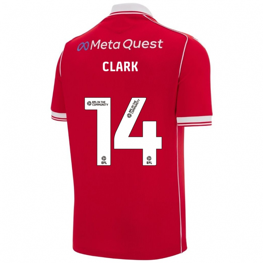 ילדים Nat Clark #14 אדום לבן ג'רזי ביתית 2025/26 חולצה קצרה