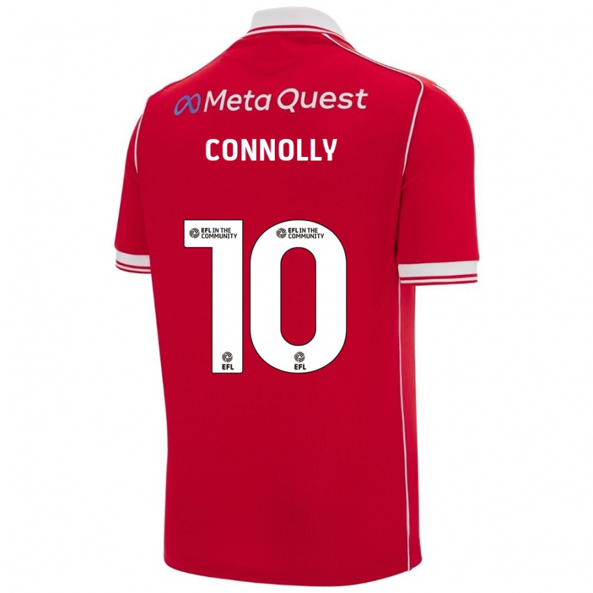 ילדים Anthony Connolly #10 אדום לבן ג'רזי ביתית 2025/26 חולצה קצרה